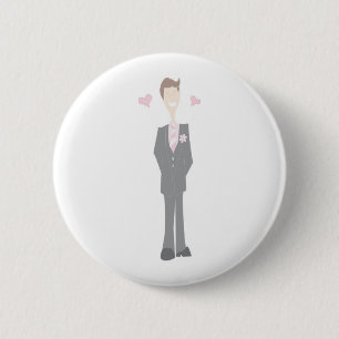 Lovehit Cartoon Groom Ronde Button 5,7 Cm