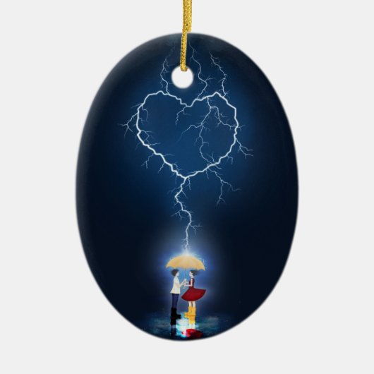 "Lovehit"-moment onder een overkoepelende standaar Keramisch Ornament (Voorkant)