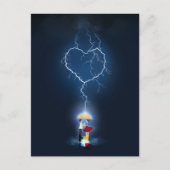 "Lovehit" Romantic Moment onder een paraplu Briefkaart (Voorkant)