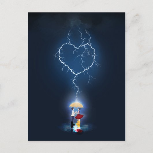 "Lovehit" Romantic Moment onder een paraplu Briefkaart (Voorkant)