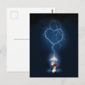 "Lovehit" Romantic Moment onder een paraplu Briefkaart (Voorkant / Achterkant)