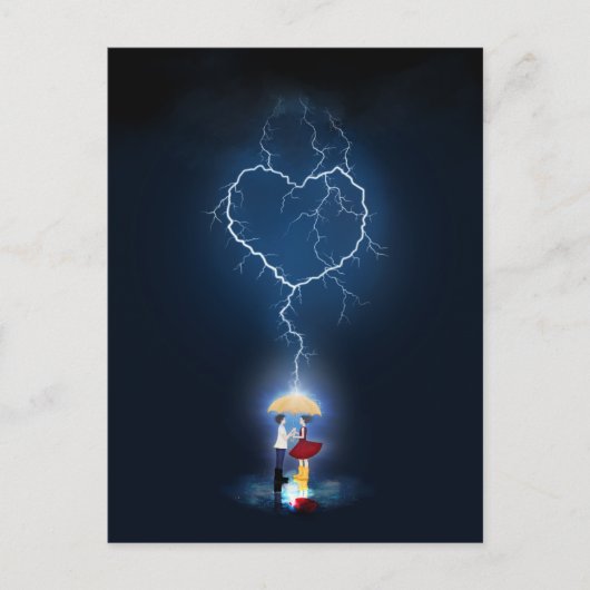 "Lovehit" Romantic Moment onder een paraplu Briefkaart (Voorkant)