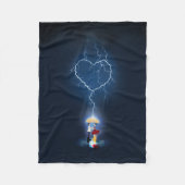 "Lovehit" Romantic Moment onder een paraplu Fleece Deken (Voorkant)