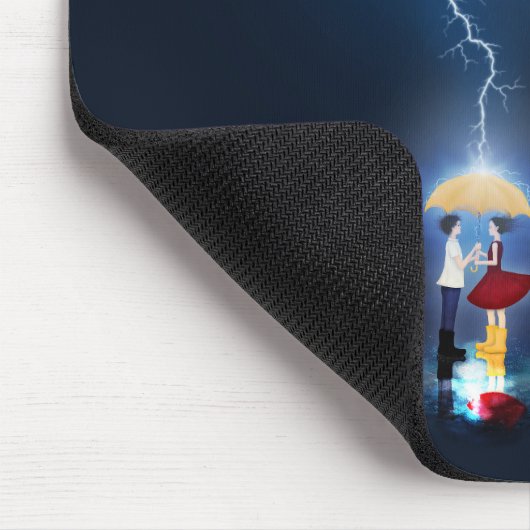 "Lovehit" Romantic Moment onder een paraplu Muismat (Hoek)