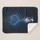 "Lovehit" Romantic Moment onder een paraplu Sherpa Deken (Voorkant (horizontaal))