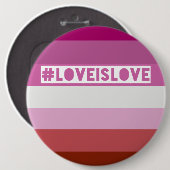 #LoveIsLove hashtag badge Ronde Button 6,0 Cm (Voorkant /achterkant)