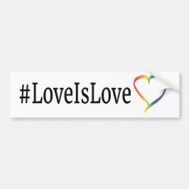 LoveIsLove Regenboog Hart Bumpersticker