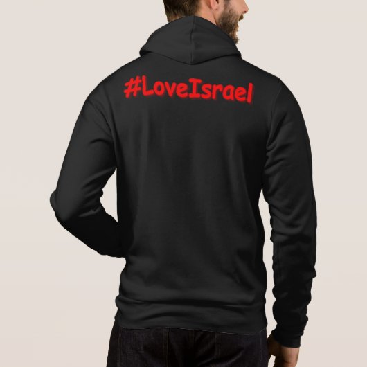 "#LoveIsrael" Cute Design. Bestel nu Hoodie (Achterkant)