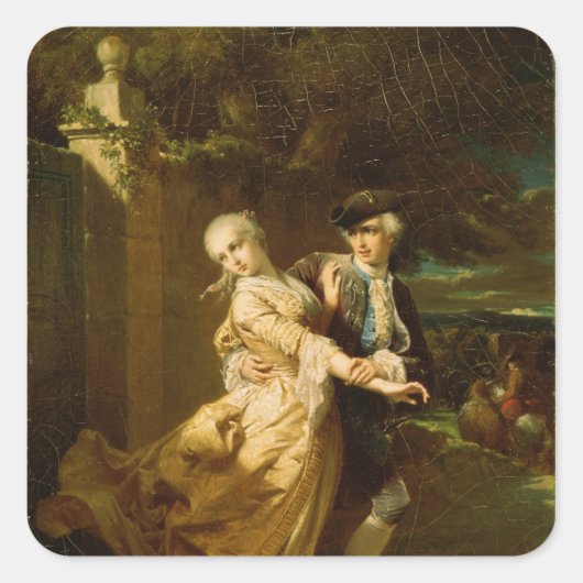Lovelace Abducting Clarissa Harlowe, 1867 Vierkante Sticker (Voorkant)