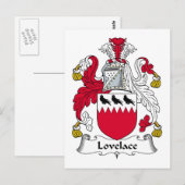 Lovelace Family Crest Briefkaart (Voorkant / Achterkant)
