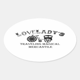 Lovelady's Traveling Magical Mercantile Ovale Sticker