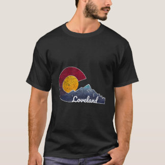 Loveland Colorado Met Vlag Thema Landschap T-shirt