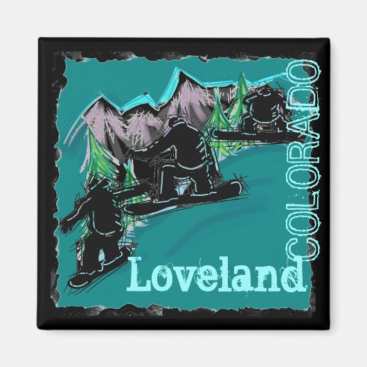 Loveland Colorado snowboard magnet (Voorkant)