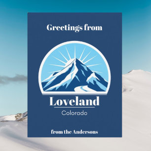 Loveland Colorado USA blauwe ansichtkaart Briefkaart