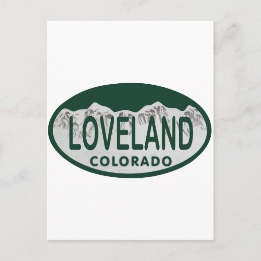 Loveland licence oval briefkaart (Voorkant)