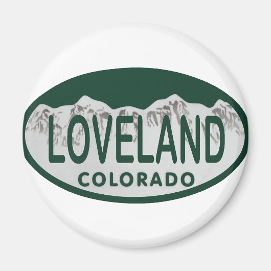Loveland licence oval magneet (Voorkant)