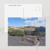 Loveland Pass Sign. Colorado Briefkaart (Voorkant / Achterkant)