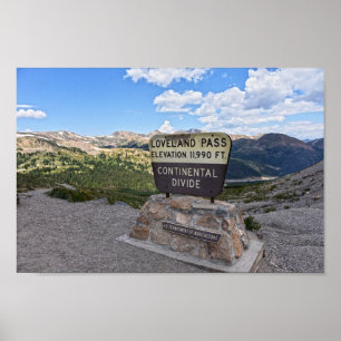 Loveland Pass Sign. Colorado Poster