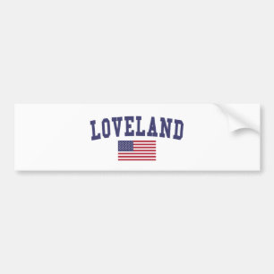 Loveland US Flag Bumpersticker
