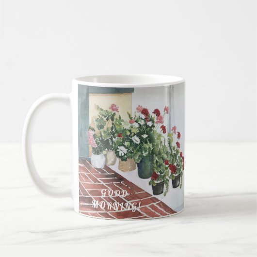 LOVELE BEHANDELDE WATERVERF FLORAL COFFEE MOK (Links)