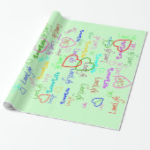 LoveLife multi-color Glossy Wrapping Paper Cadeaupapier (Uitgerold)