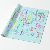 LoveLife multi-color wrapping Paper Cadeaupapier (Uitgerold)