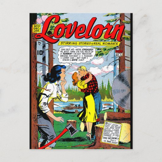 Lovelorn Betrayal Romance Comics Briefkaart (Voorkant)