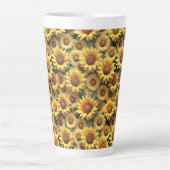 Lovely 3D Sunflowers Latte Mok (Voorkant)