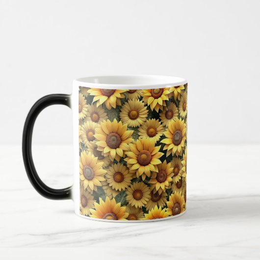 Lovely 3D Sunflowers Magische Mok (Links)