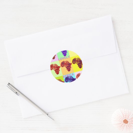 LOVELY AFRICA RONDE STICKER (Envelop)