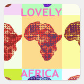 LOVELY AFRICA VIERKANTE STICKER (Voorkant)