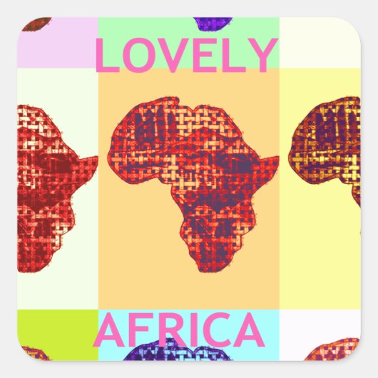 LOVELY AFRICA VIERKANTE STICKER (Voorkant)