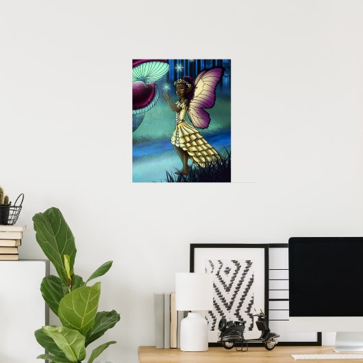 Lovely African American Fairy Poster (Thuiskantoor)