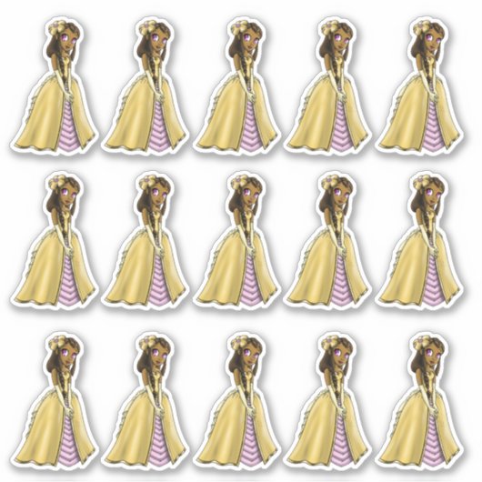 Lovely African American Princess Sticker (Voorkant)