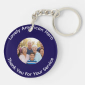 Lovely American Hero Patriotic USA Flag Keychain (Achterkant)