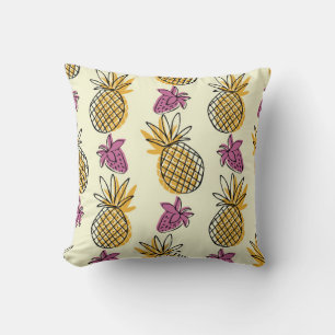 Lovely anananas and strawberry-illustratiepunt kussen