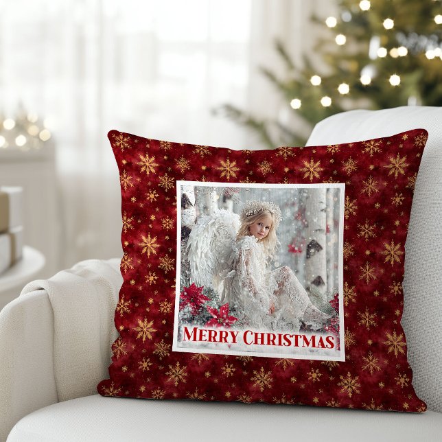 Lovely Angel Red Gold Personalized Best Christmas  Kussen (Lovely Angel Red Gold Personalized Best Christmas Pillow

)