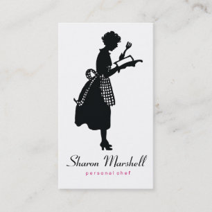 Lovely Apron Lady Vrouw Chef Cook Catering Visitekaartje