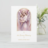 Lovely Arch Angel Guardian with Baby Funeral Kaart (Staand voorkant)