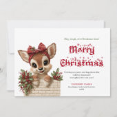 Lovely Baby Deer Watercolor Funny Greeting Card Feestdagenkaart (Voorkant)
