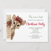Lovely baby fawn editable Christmas party invite Kaart (Voorkant)
