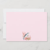 Lovely baby Narwhal 1st Birthday Party Uitnodiging (Achterkant)