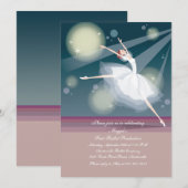 Lovely Ballerina Uitnodiging (Voorkant / Achterkant)