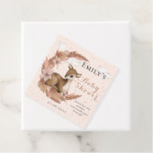 Lovely Bambi & Flowers Pastel Roze Baby shower Bedankjes Labels (In situ)