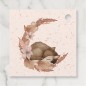 Lovely Bambi & Flowers Pastel Roze Baby shower Bedankjes Labels (Achterkant)