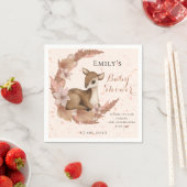 Lovely Bambi & Flowers Pastel Roze Baby shower Servet (Insitu)