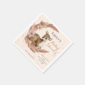 Lovely Bambi & Flowers Pastel Roze Baby shower Servet (Hoek)