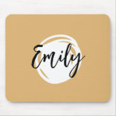 Lovely beige and white Black script monogrammed Muismat (Voorkant)