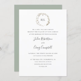 Lovely BellFlowers officiële monogram bruiloft Kaart