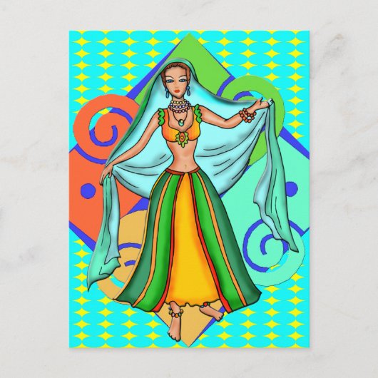 Lovely Belly Dancing Girl Briefkaart (Voorkant)